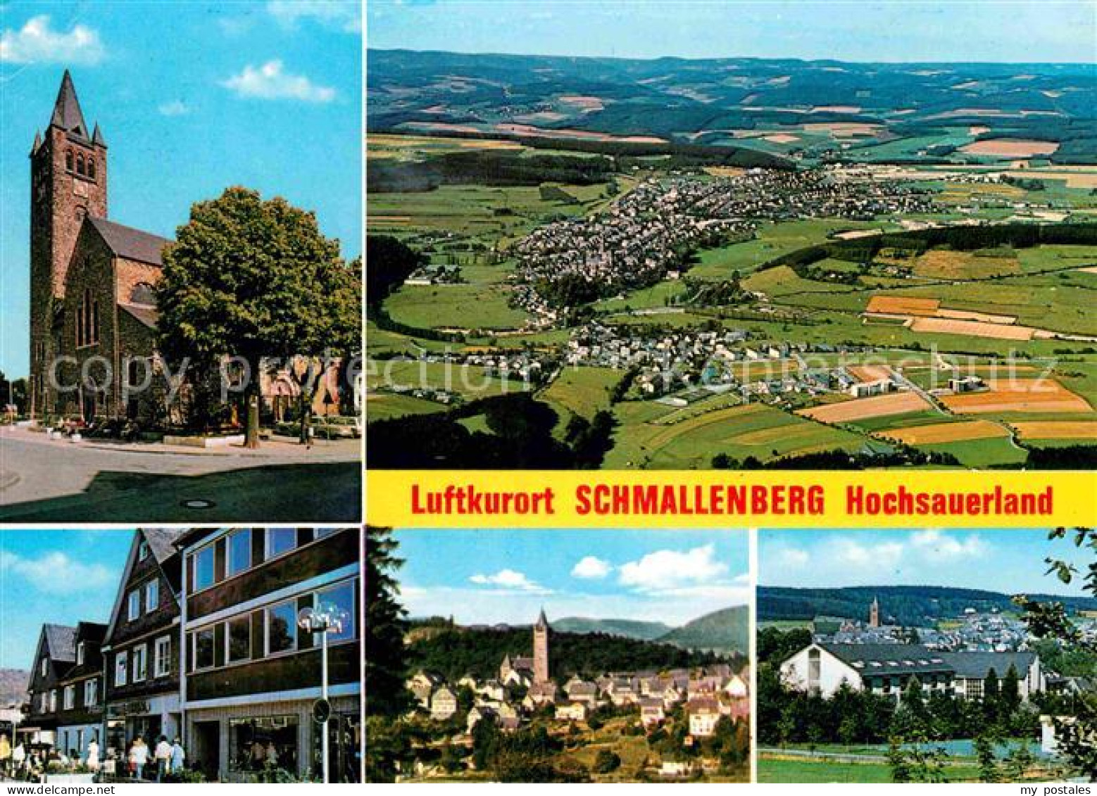 72764361 Schmallenberg FliegeraufnahmeKirche Teilansicht Fussgaengerzone  Schmal - Schmallenberg