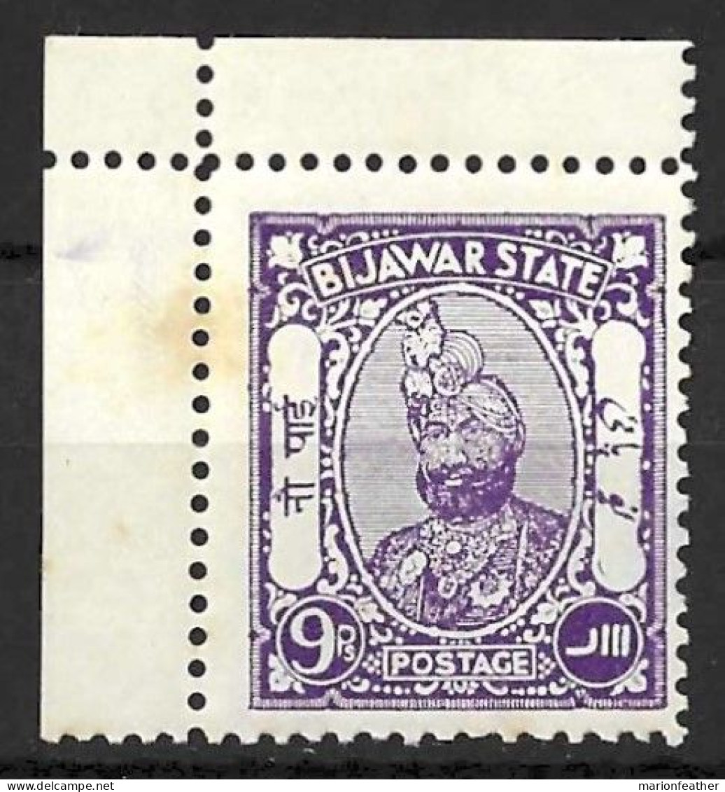INDIA..." BIJAWAR.."...KING GEORGE V..(1910-36..)....9p.....SG3...TONED SPOT..(CAT.VAL.£16..)......MH.. - Bijawar