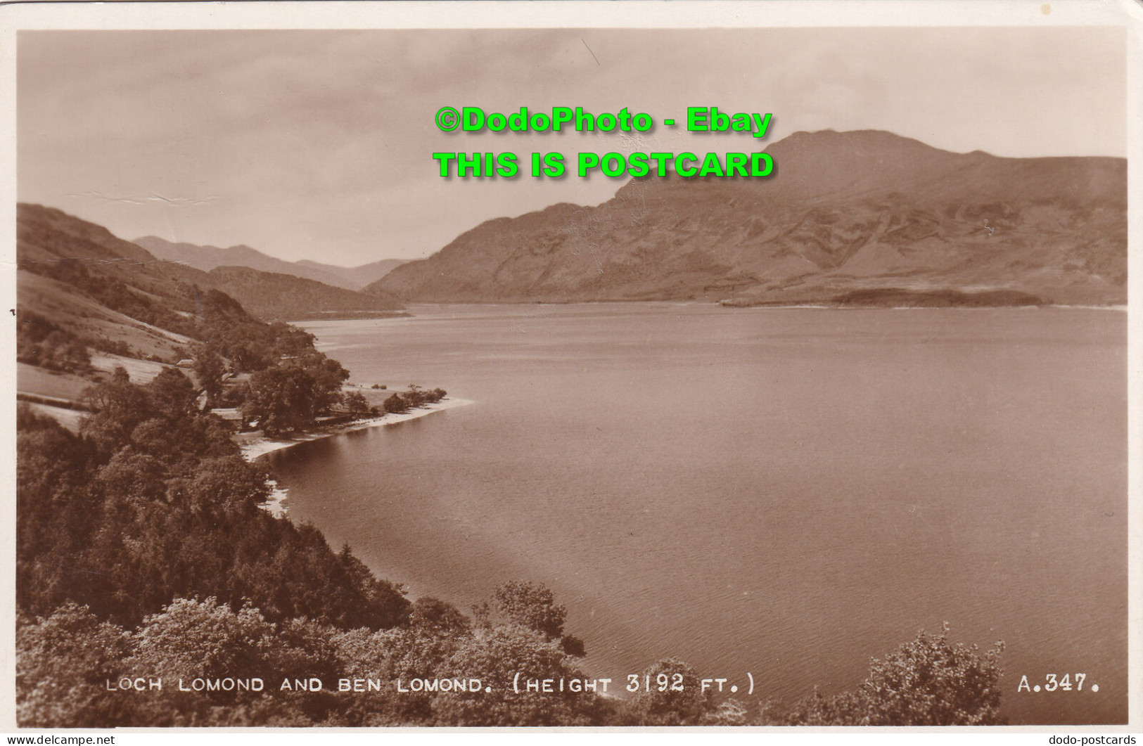 R384714 Loch Lomond And Ben Lomond. Height 3192 FT. A. 347. Valentine And Sons. - World