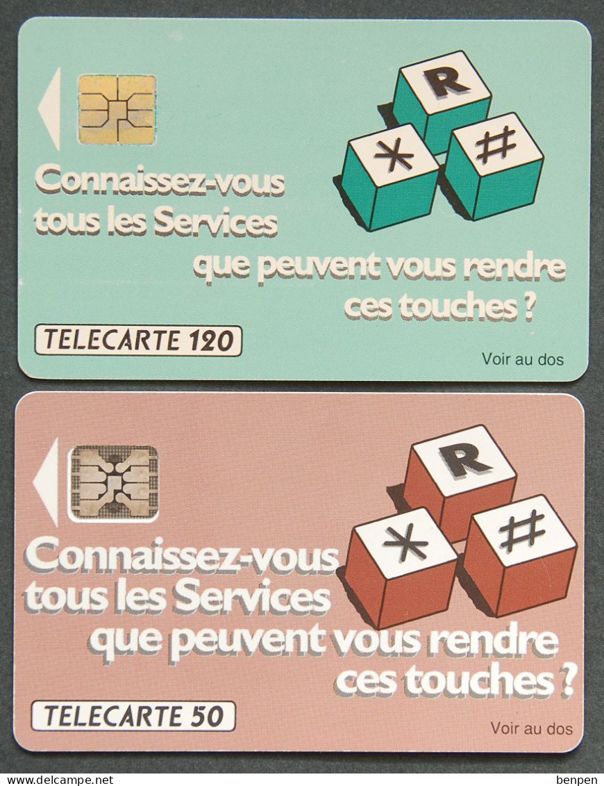 Télécartes Services Touches Etoile Dièse Transfert D'appel Conversation à Trois 1991 120U 50U France Télécom - Sin Clasificación