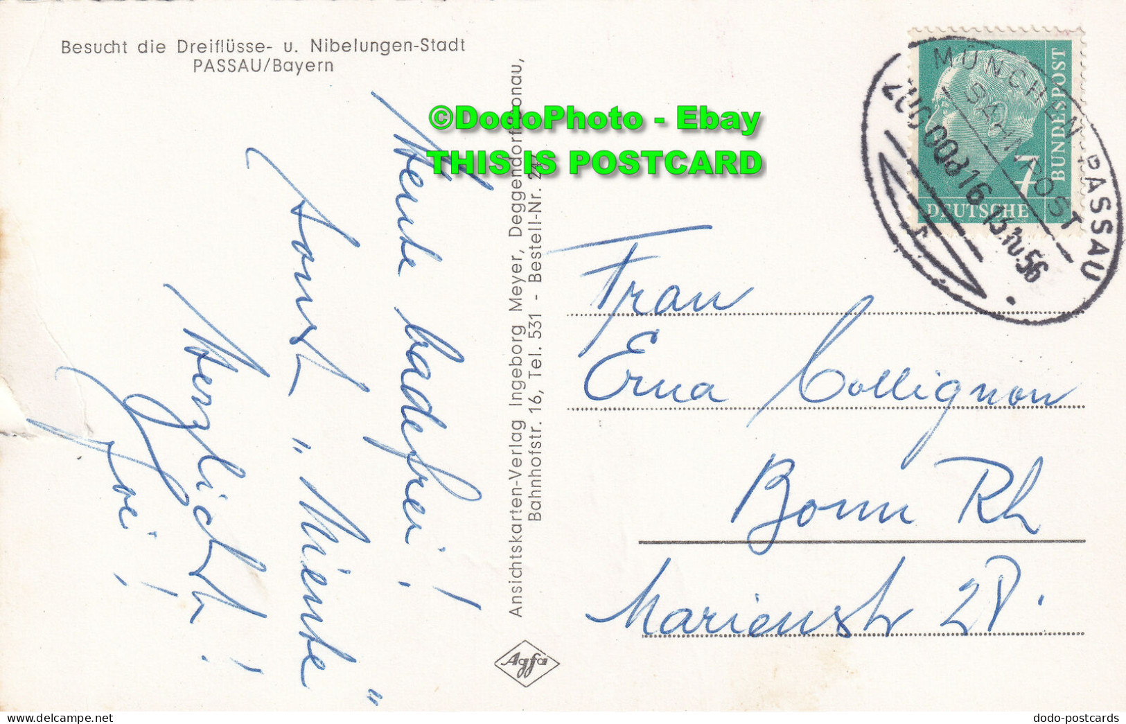 R384717 Passau Dreiflusse Mundung. Ingeborg Meyer. Bestell Nr. 247. 1956 - World