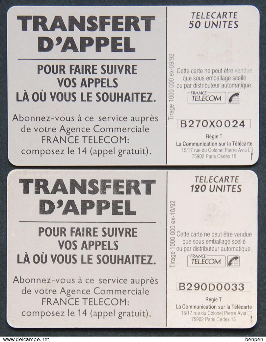 Télécartes Transfert D'appel Faire Suivre Vos Appels 1991 120U 50U Agence France Télécom - Zonder Classificatie