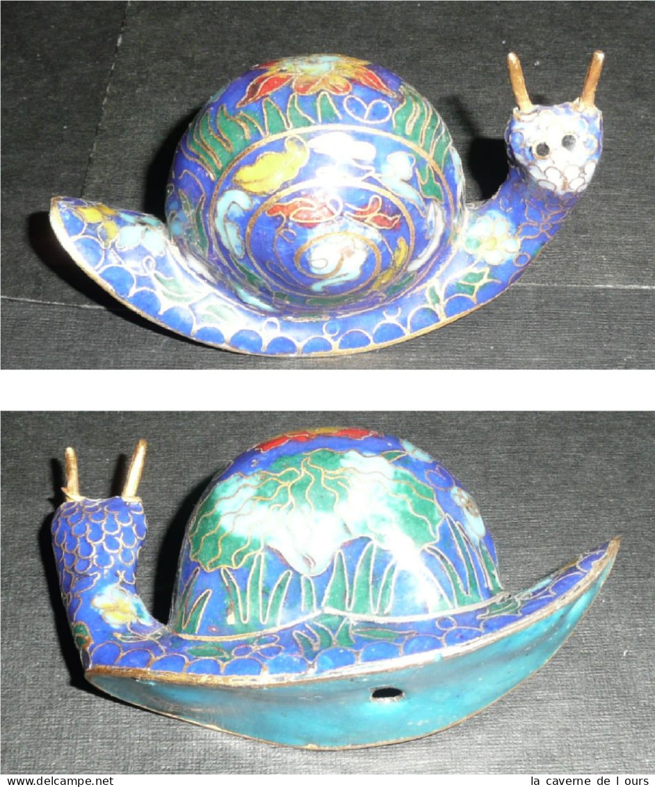 Rare Escargot En Laiton émaillé, émaux Cloisonnés, émail, Cagouille, Cloisonné - Andere & Zonder Classificatie