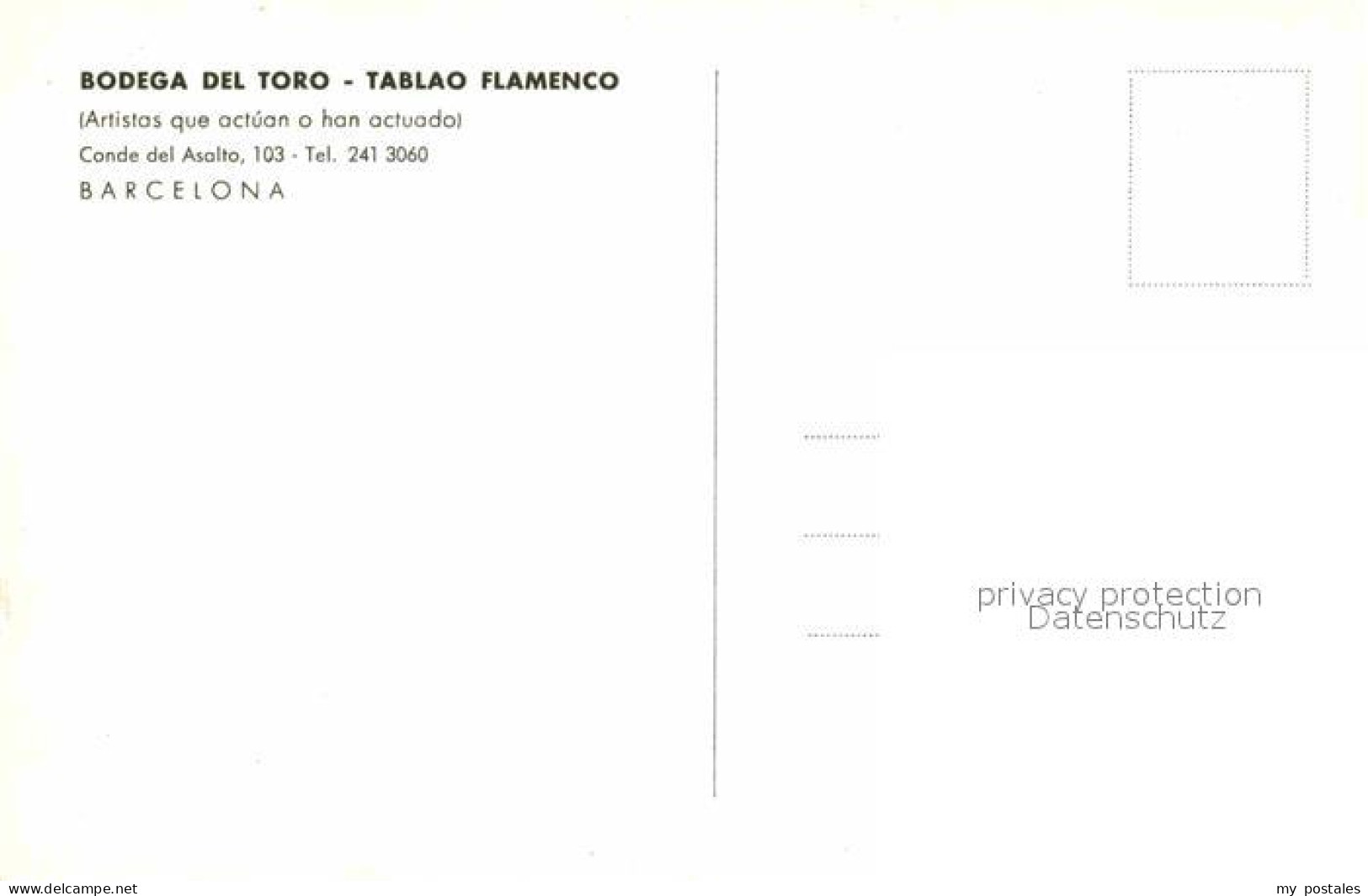 72763389 Barcelona Cataluna Bodega Del Toro Tablao Flamenco Barcelona - Other & Unclassified