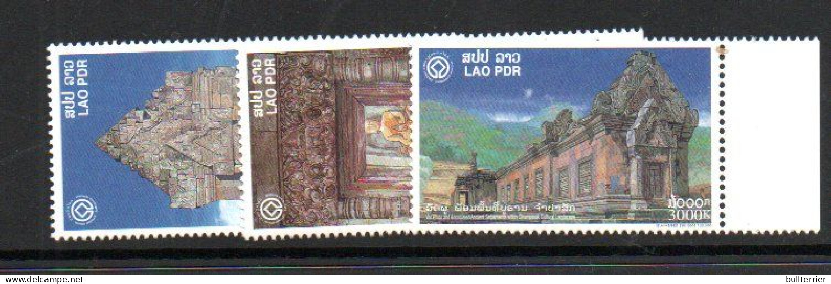 LAOS - 2003  - WAT PHOU SET OF 3 MINT NEVER HINGED - Laos