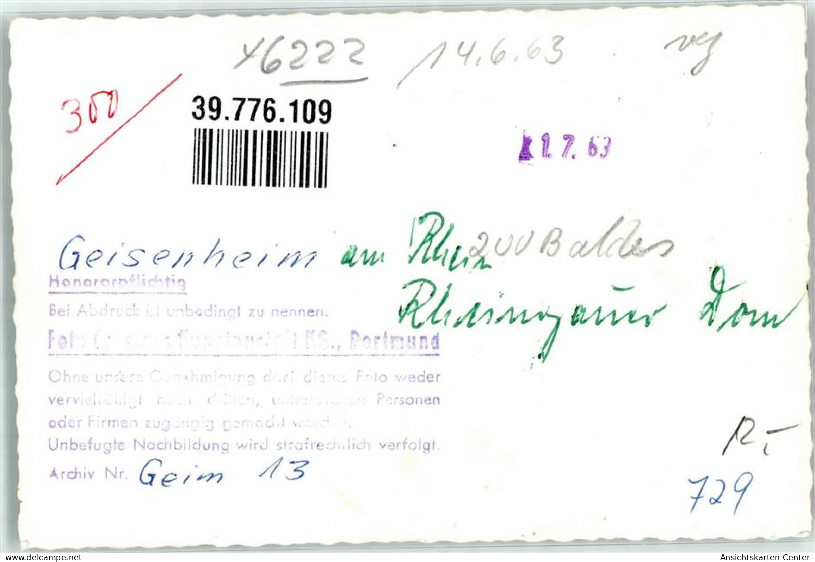 39776109 - Geisenheim , Rheingau - Andere & Zonder Classificatie