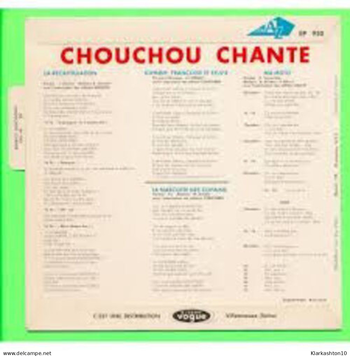 Chouchou Chante - Unclassified