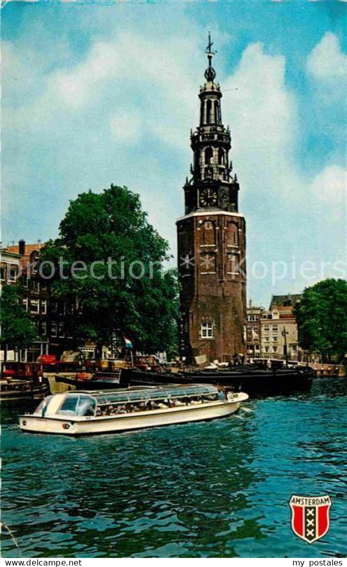 72762821 Amsterdam Niederlande Montelbaantoren Turm Ausflugsboot Amsterdam - Sonstige & Ohne Zuordnung