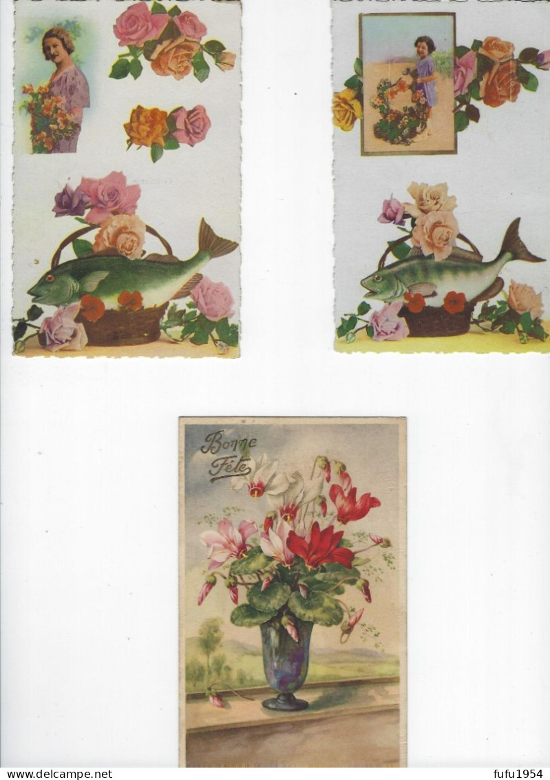 95J - LOT De 3 CPA - Carte Fantaisie - Sonstige & Ohne Zuordnung