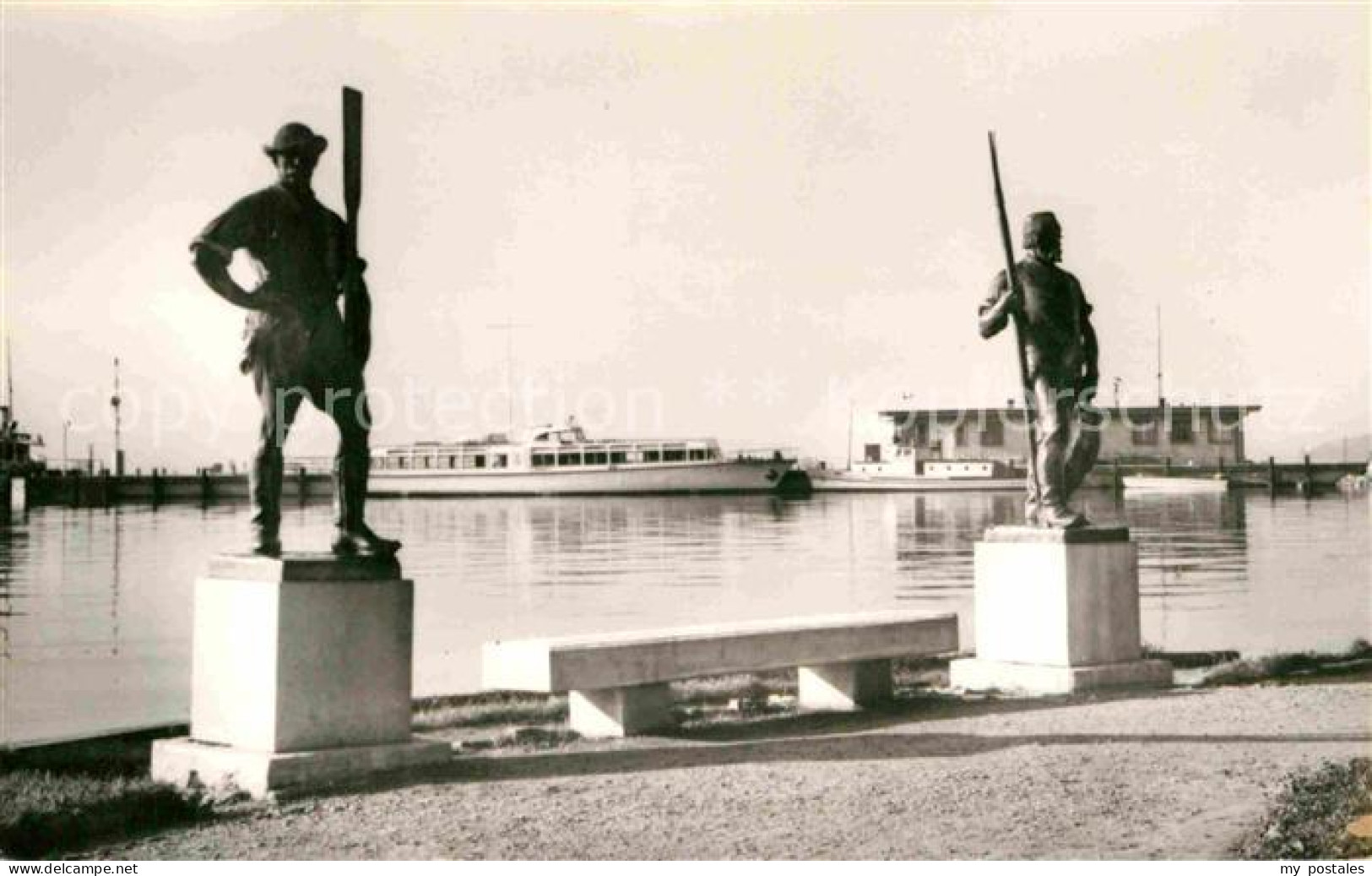 72762787 Balatonfuered Revesz Es Halasz C. Szobrok Denkmal Statuen Ungarn - Ungarn