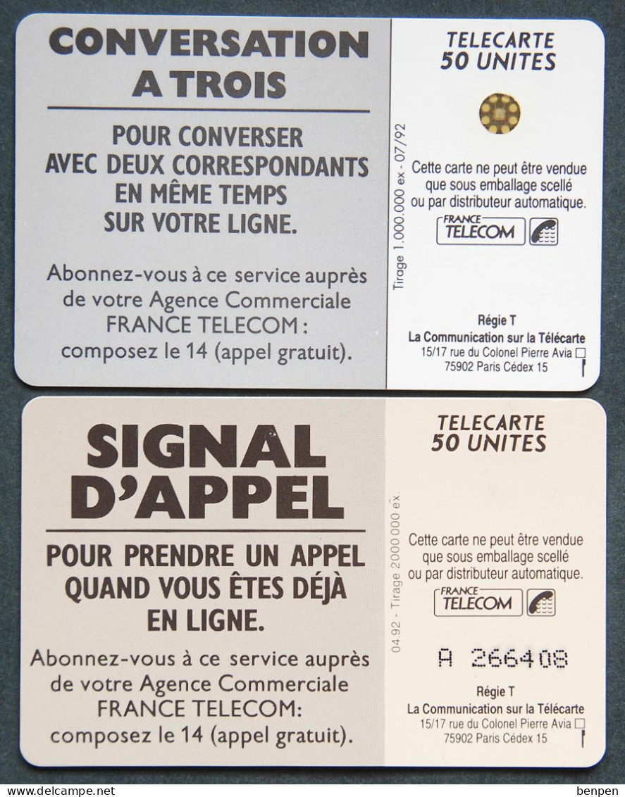 Télécartes Conversation à Trois Signal D'Appel 1992 Correspondant Ligne 50U Agence France Télécom - Non Classés