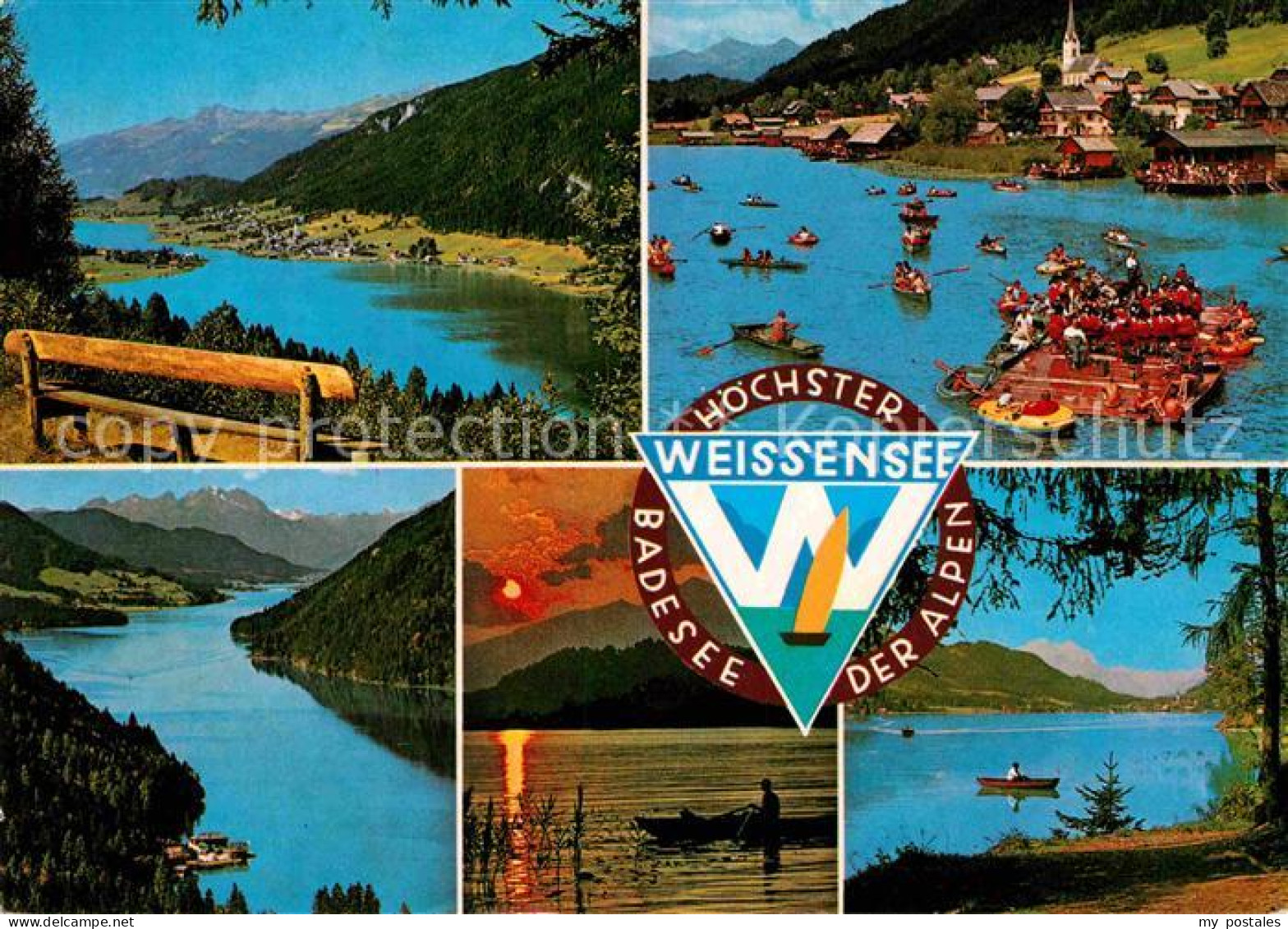 72762021 Weissensee Kaernten Panorama Teilansichten Weissensee Kaernten - Weissensee