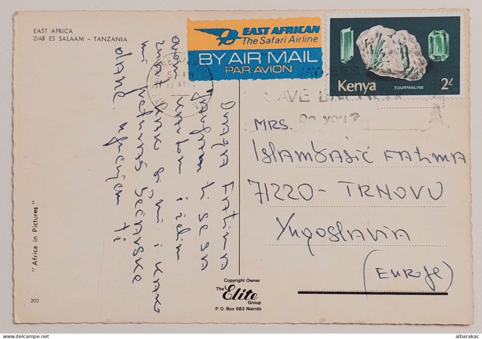 Tanzania - Der Es Salaam, Stamp Crystals Kenya Used Air Mail 1980 - Tanzanía