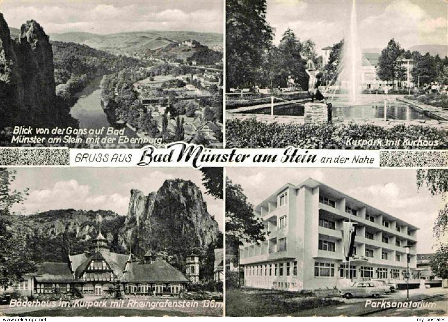 72761941 Bad Muenster Stein Ebernburg Blick Von Der Gans Kurpark Kurhaus Parksan - Autres & Non Classés