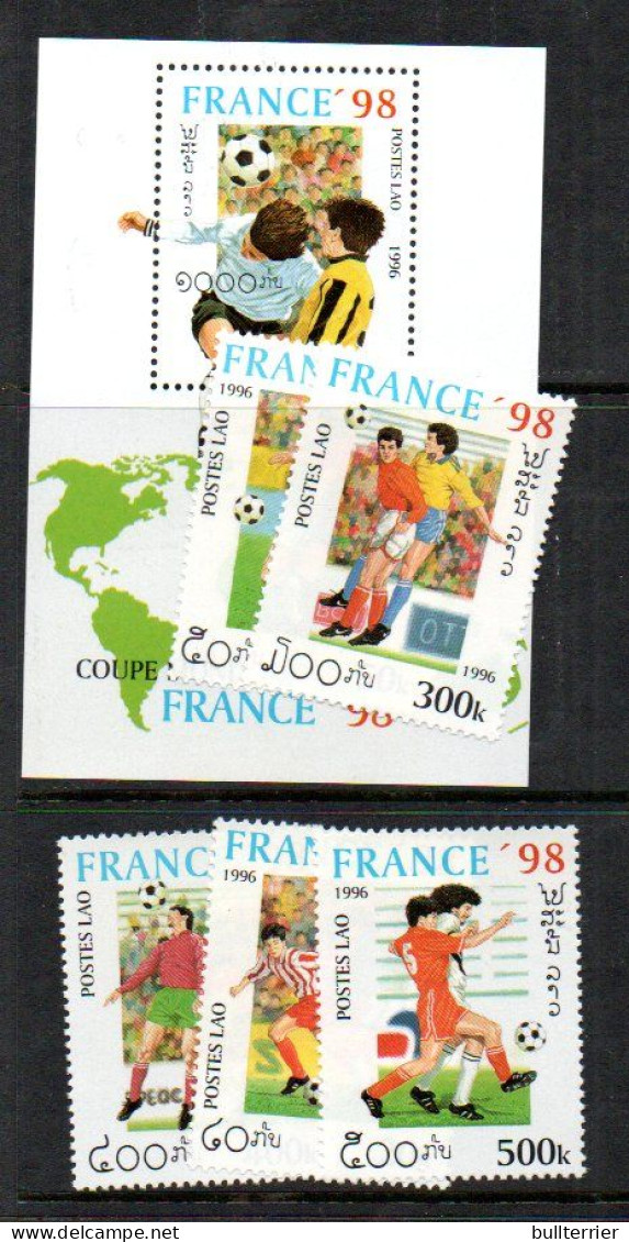 LAOS - 1996 - FRANCE WORLD CUP SET OF 5 + SOUVENIR SHEET   MINT NEVER HINGED - Laos