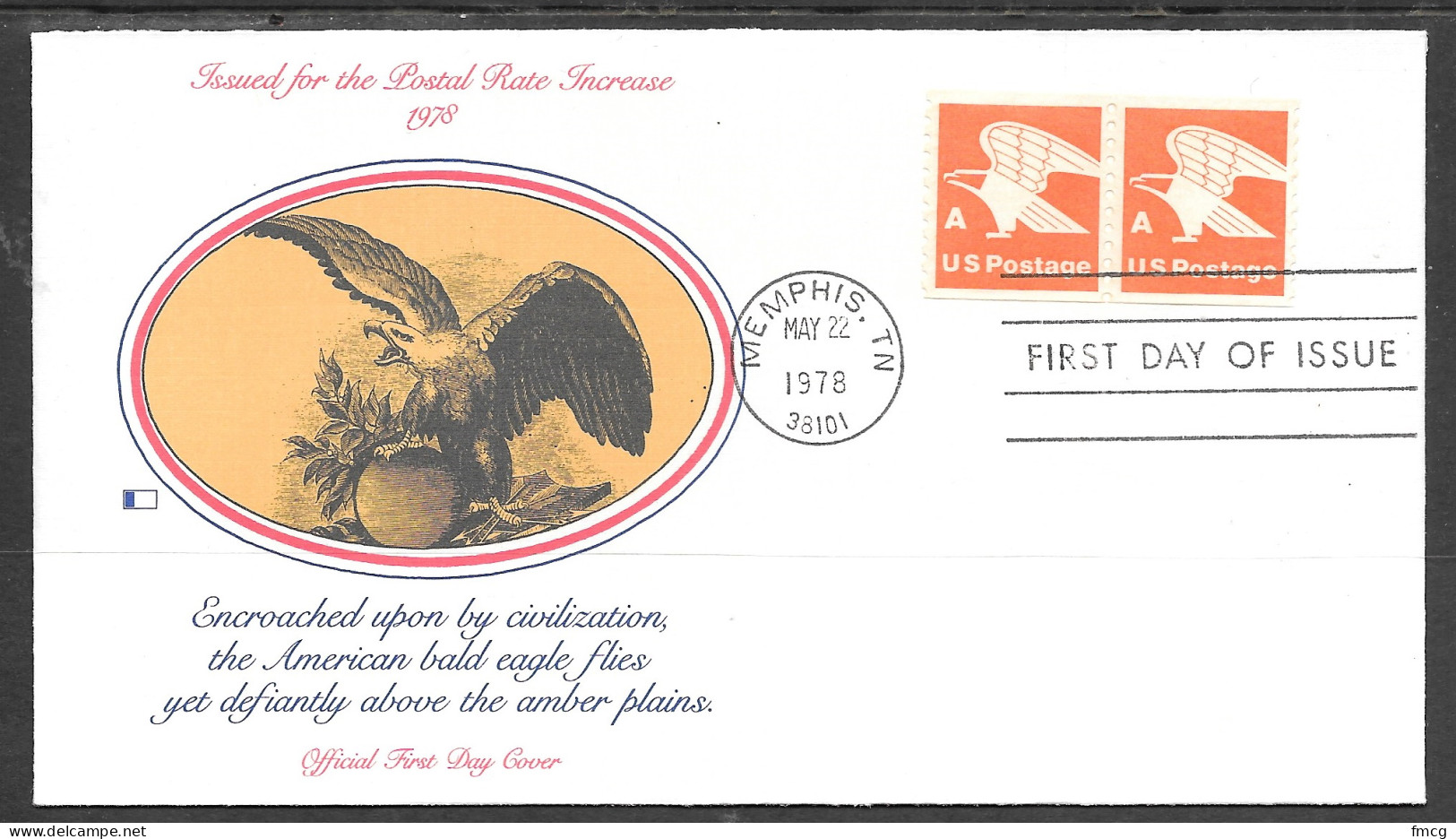 USA FDC Fleetwood Cachet, 1978 A Rate Increase Coil Stamps - 1971-1980