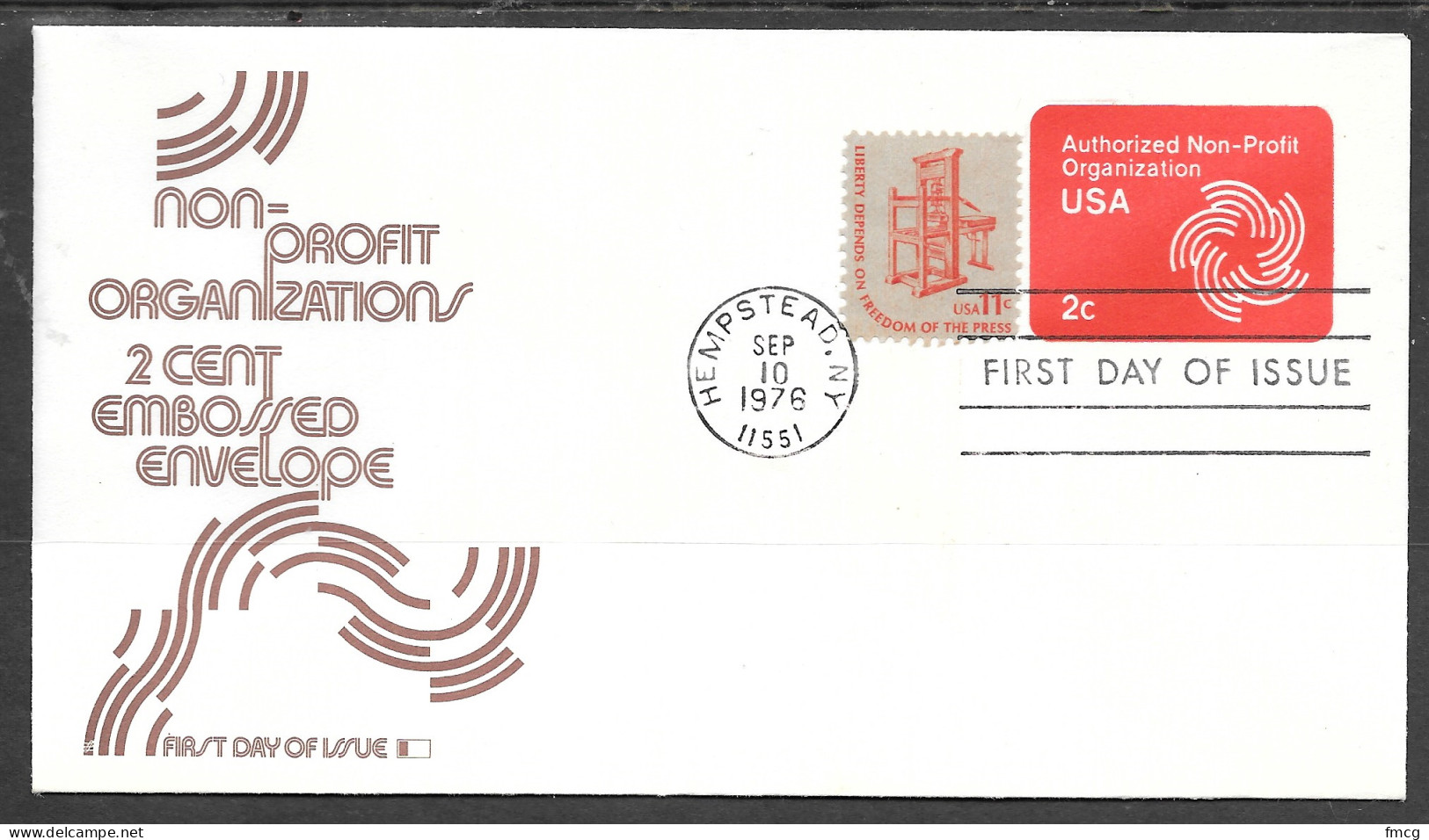 USA FDC Fleetwood Cachet, 1976 2 Cents Nonprofit Envelope - 1971-1980