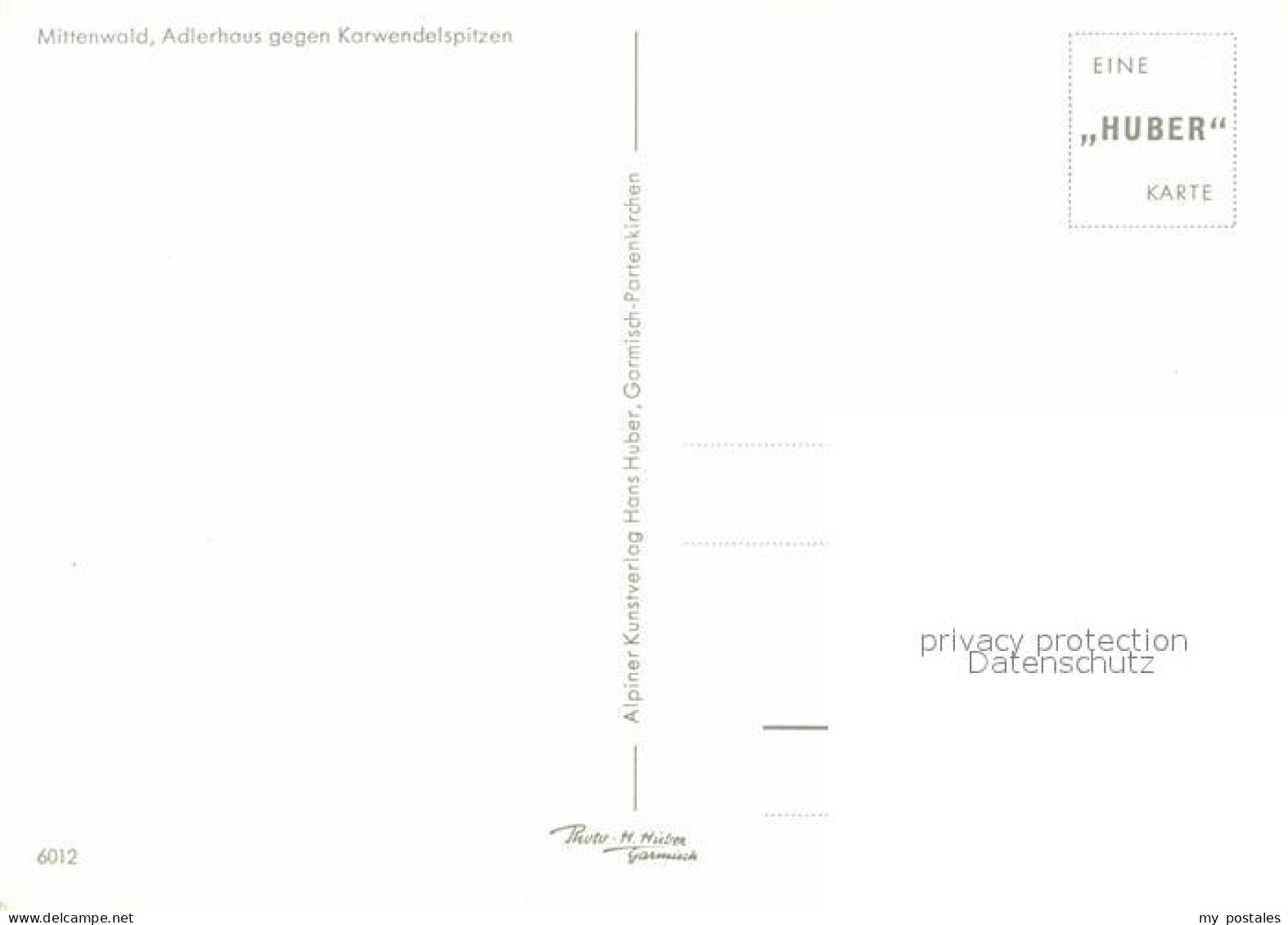 72761794 Mittenwald Karwendel Tirol Adlerhaus Gegen Karwendelspitzen Huber Karte - Andere & Zonder Classificatie