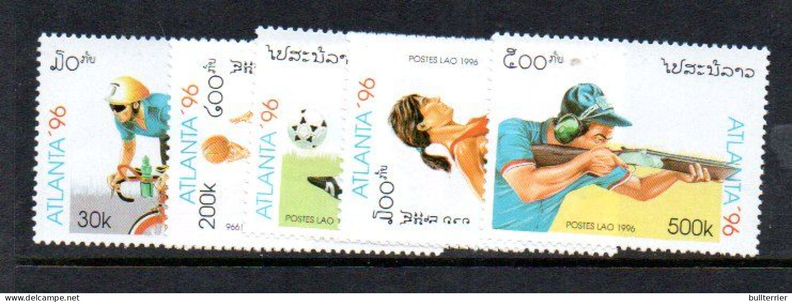 LAOS - 1996 - ATLANTA OLYMPICS SET OF 5  MINT NEVER HINGED - Laos