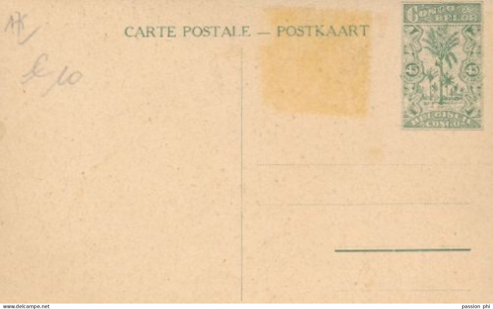 BELGIAN CONGO  PPS SBEP 66 VIEW 37 UNUSED - Stamped Stationery