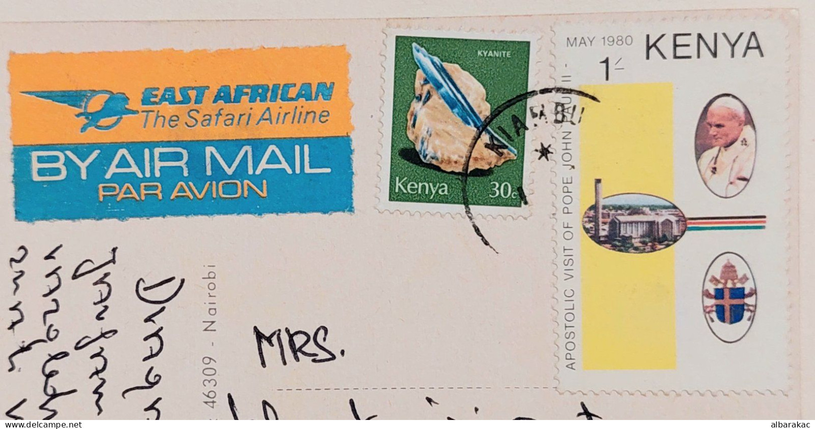 Kenya - Nairobi, Stamp Pope Used Air Mail 1980 - Kenia