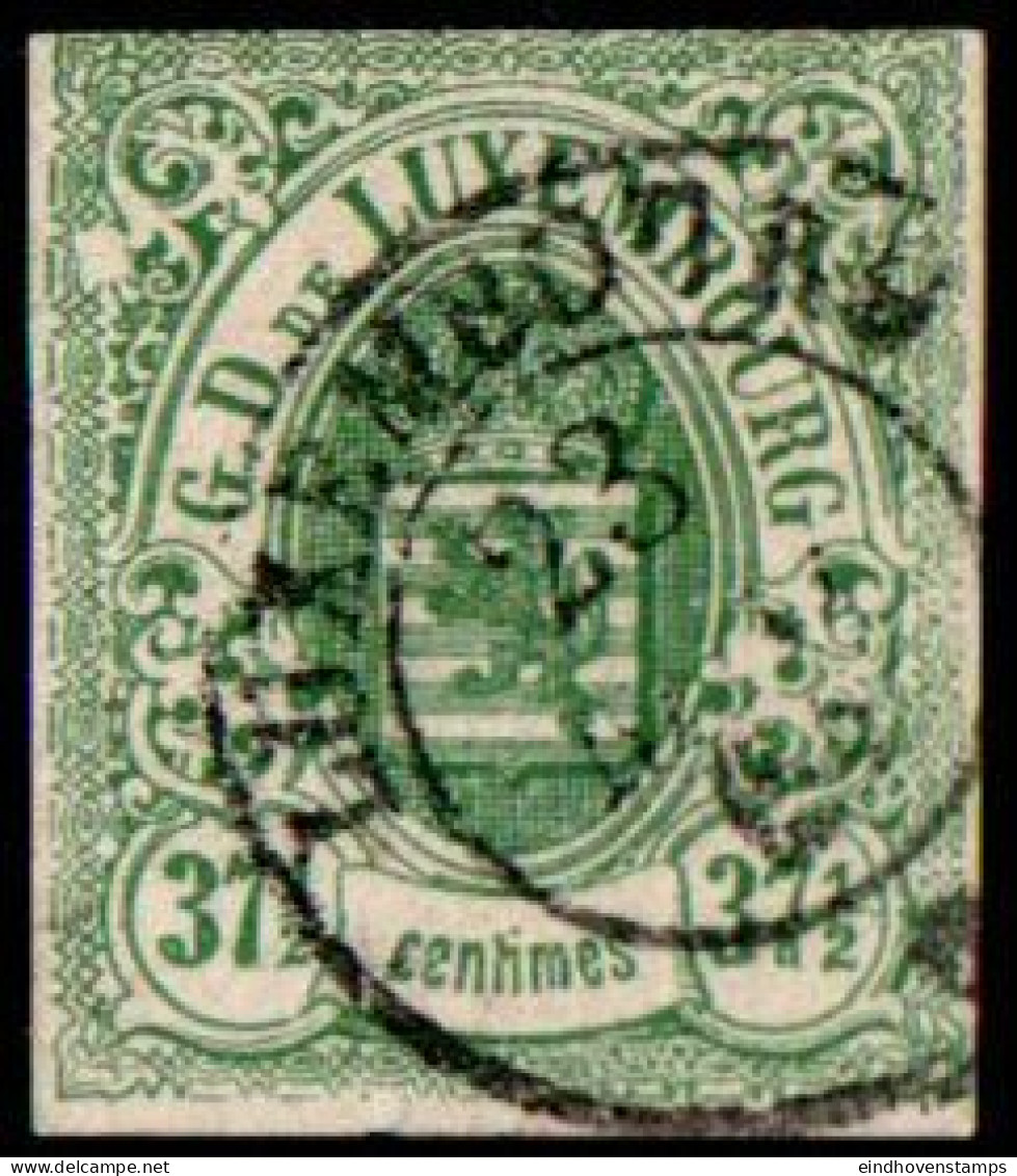 Luxemburg 1859 37½  C Green - 1859-1880 Coat Of Arms