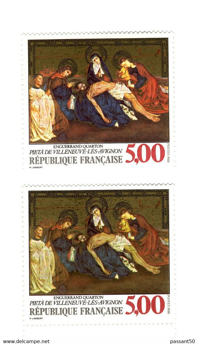 Enguerrand Quarton YT 2558 + A : Normal Et Manteau Rouge Au Lieu De Brun Roux. Superbe, Voir Le Scan. Cote YT : 13 €. - Unused Stamps