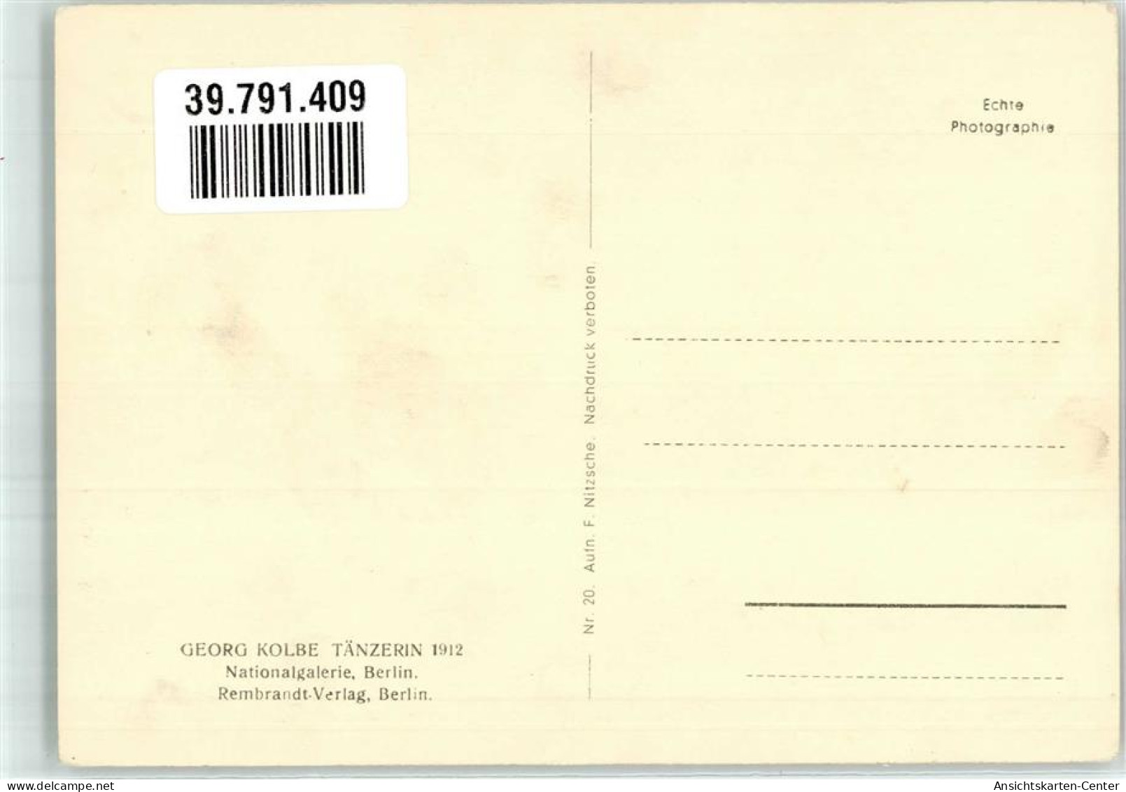 39791409 - Taenzerin  Rembrandt Verlag Berlin Nr. 20 - Other & Unclassified