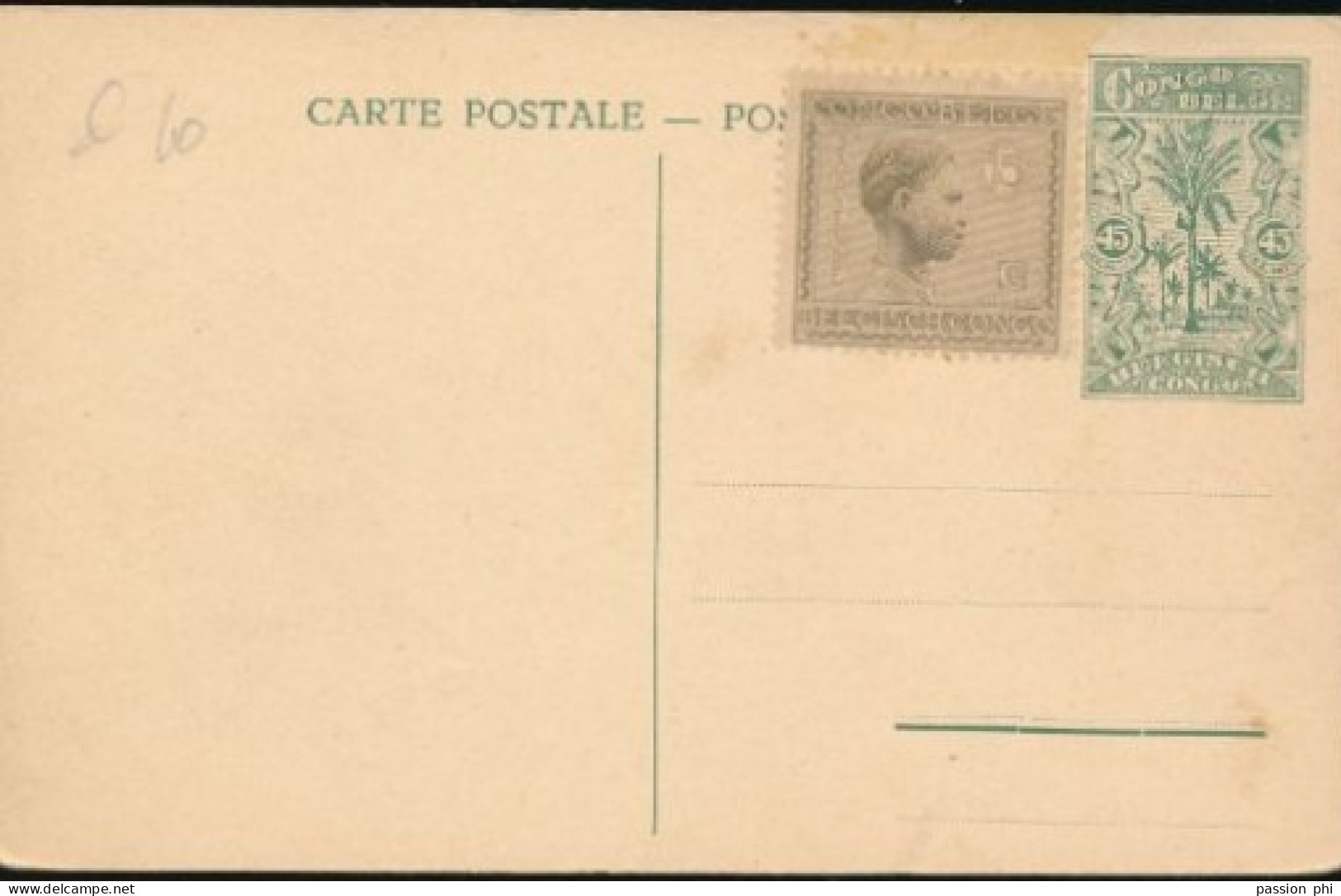 BELGIAN CONGO  PPS SBEP 66 VIEW 6 UNUSED - Interi Postali