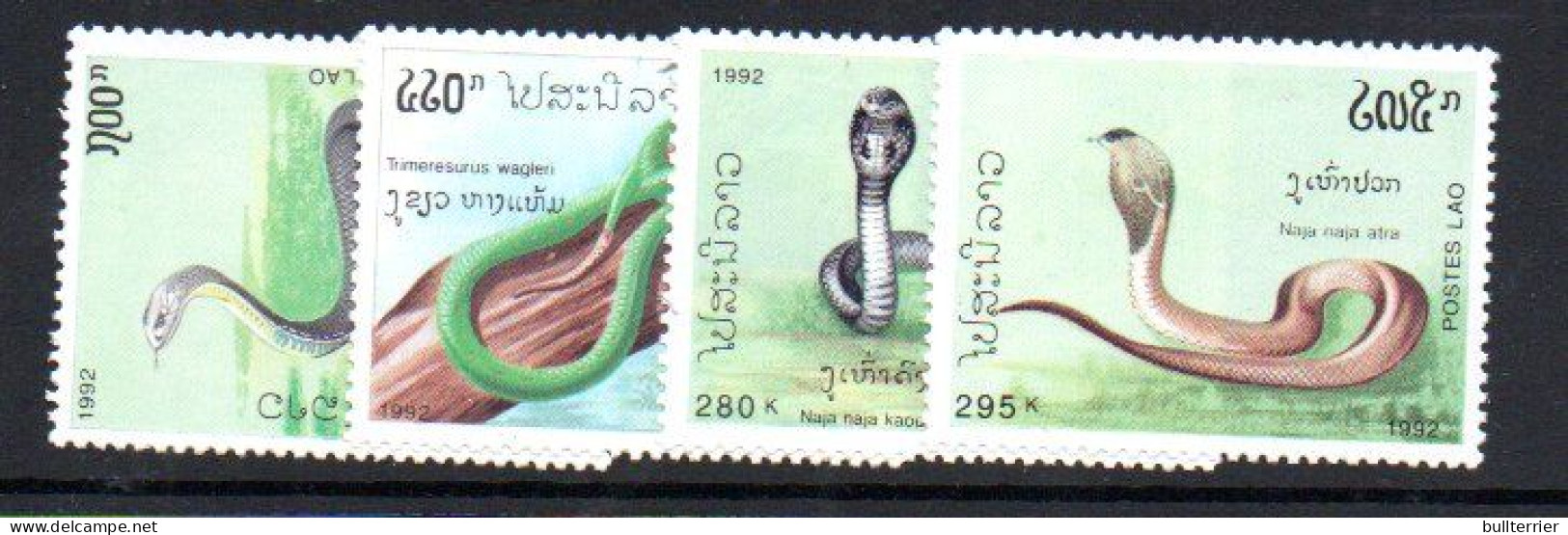 LAOS - 1992 -  SNAKES SET OF 4 MINT NEVER HINGED - Laos