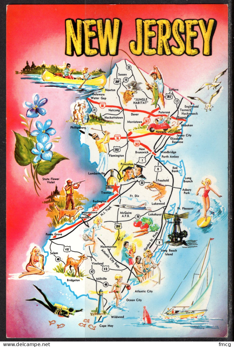 Map, United States, New Jersey, New - Landkarten
