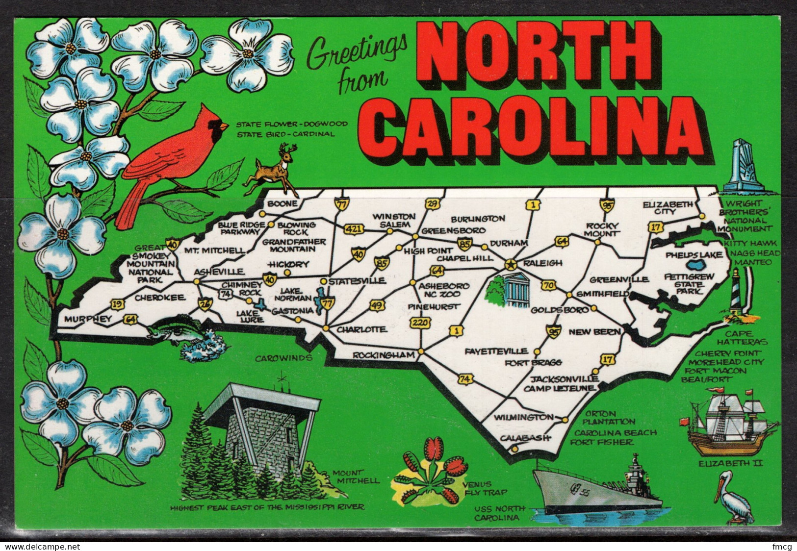 Map, United States, North Carolina, New - Landkarten