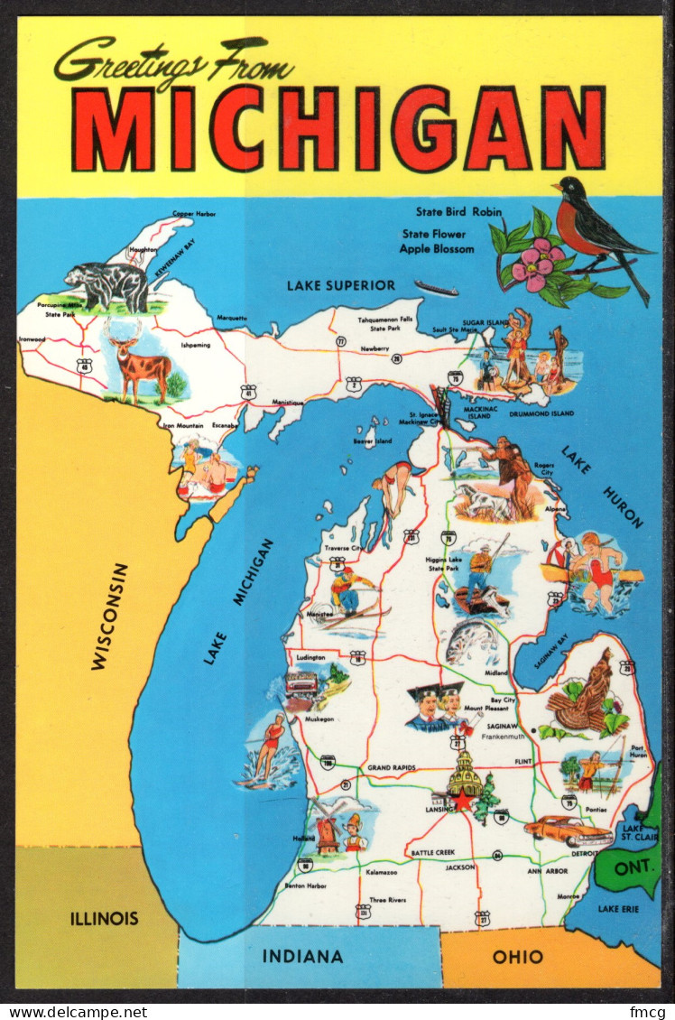 Map, United States, Michigan, New - Landkarten