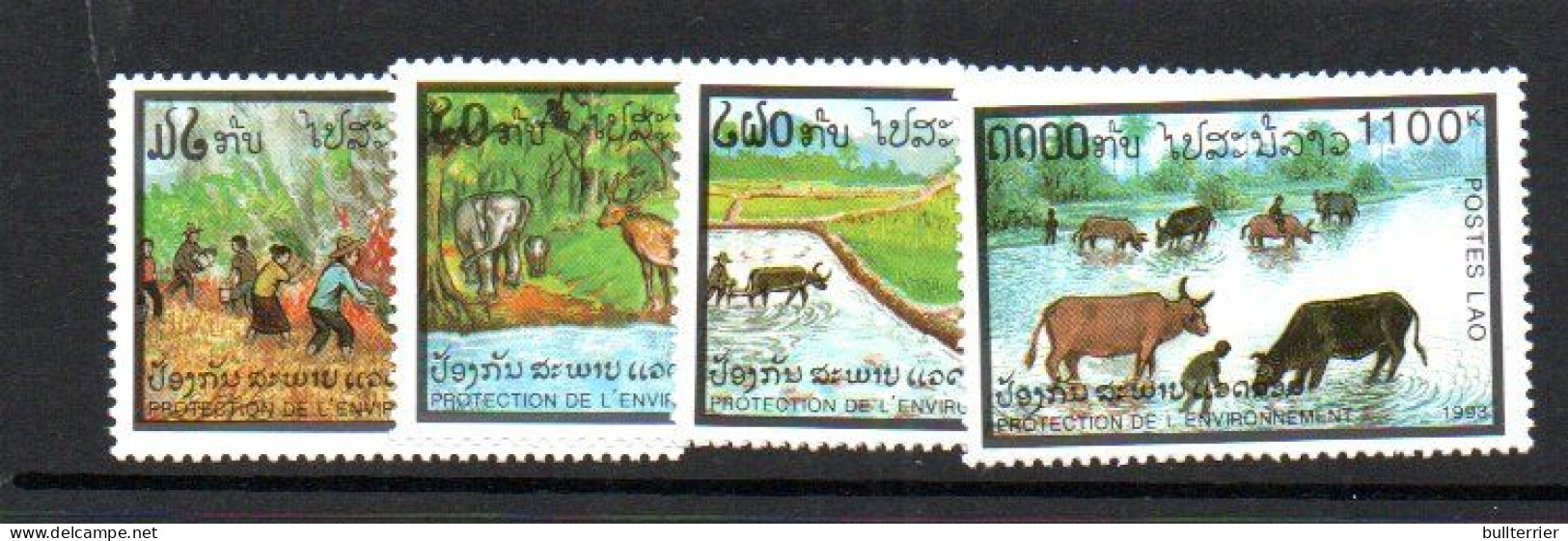 LAOS - 1992 -  ENVIROMENTAL PROTECTION  SET OF 4 MINT NEVER HINGED - Laos