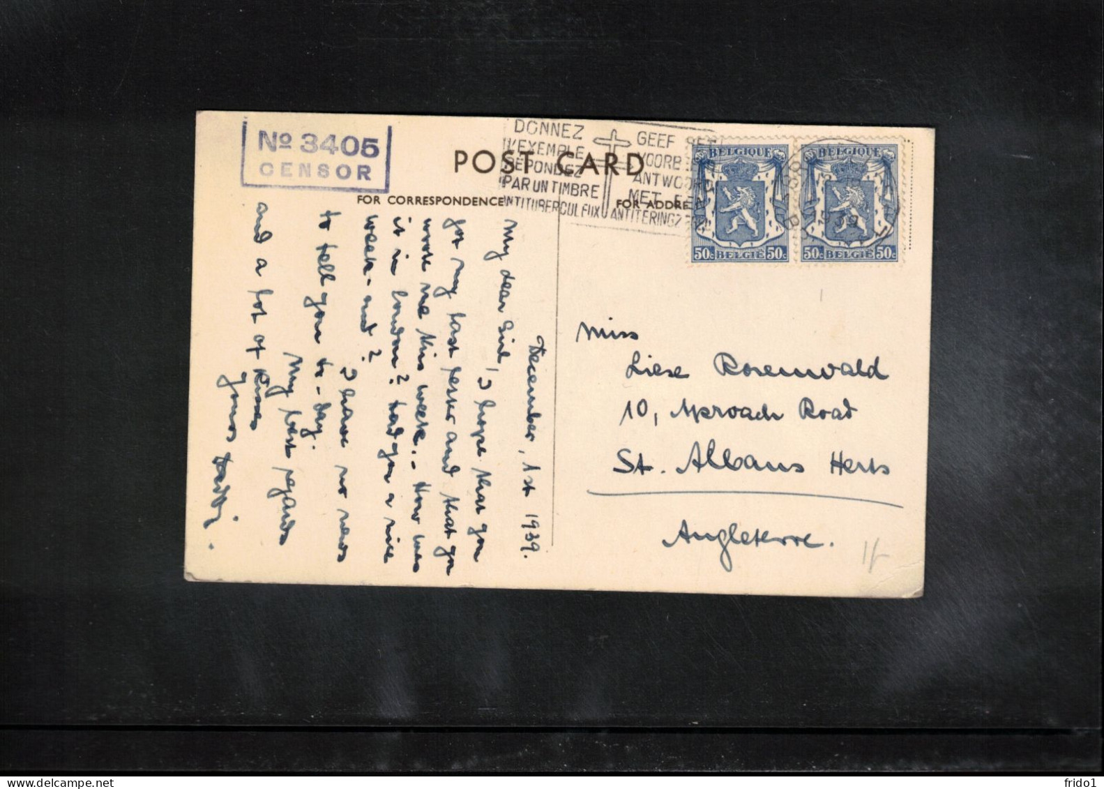 Belgium 1939 Canadian Pacific Liner EMPRESS OF BRITAIN Interesting Censored Postcard - Storia Postale