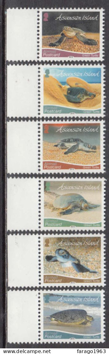 2015 Ascension Turtles Airmail Complete Set Of 4 MNH - Ascensione