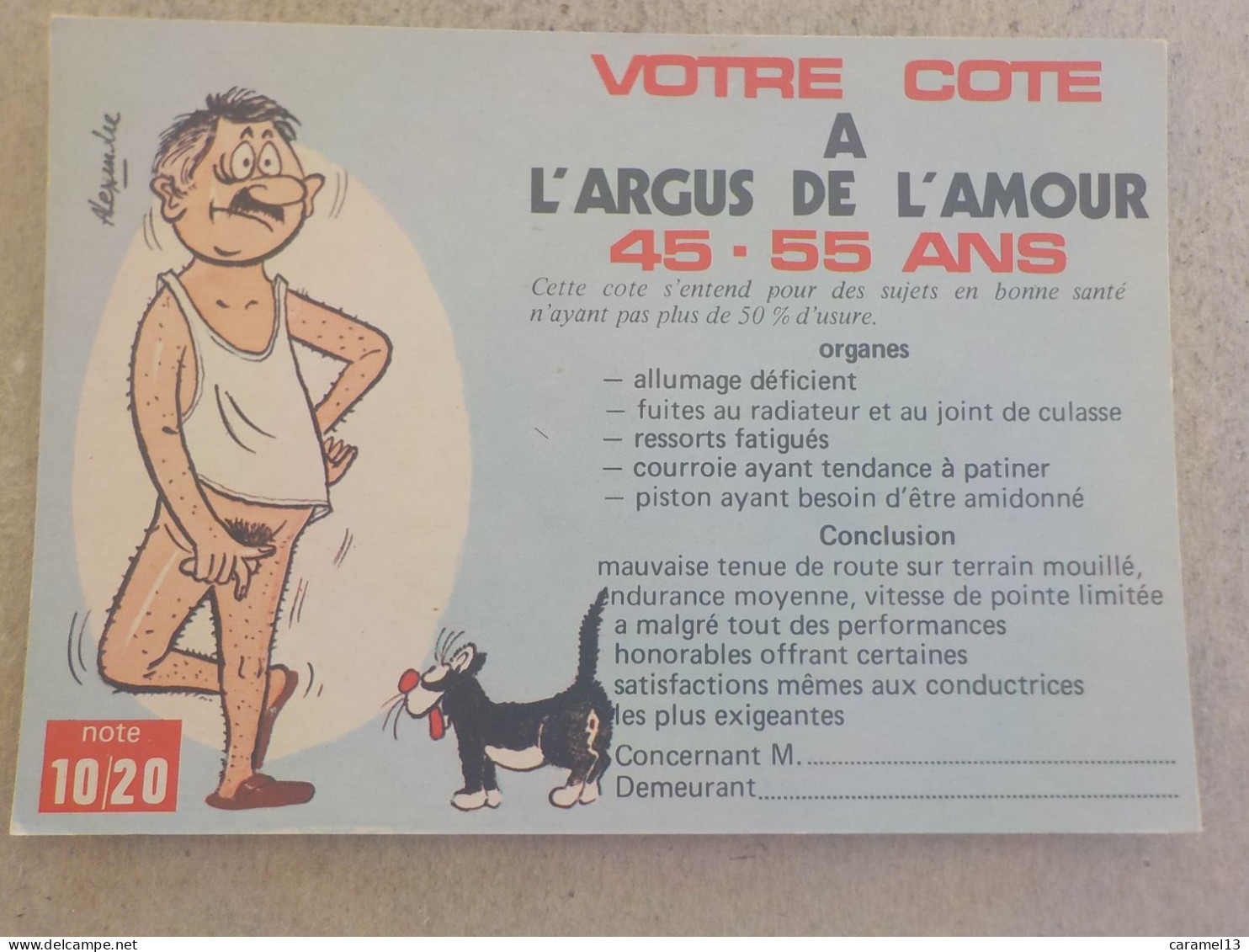 CPSM -  AU PLUS RAPIDE - CARTE HUMORISTIQUE COQUINE   - NON  VOYAGEE - Humor