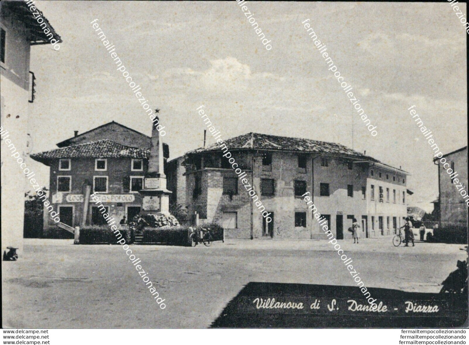 Au312 Cartolina Villanova Di S.daniele Piazza Provincia Di Udine - Udine