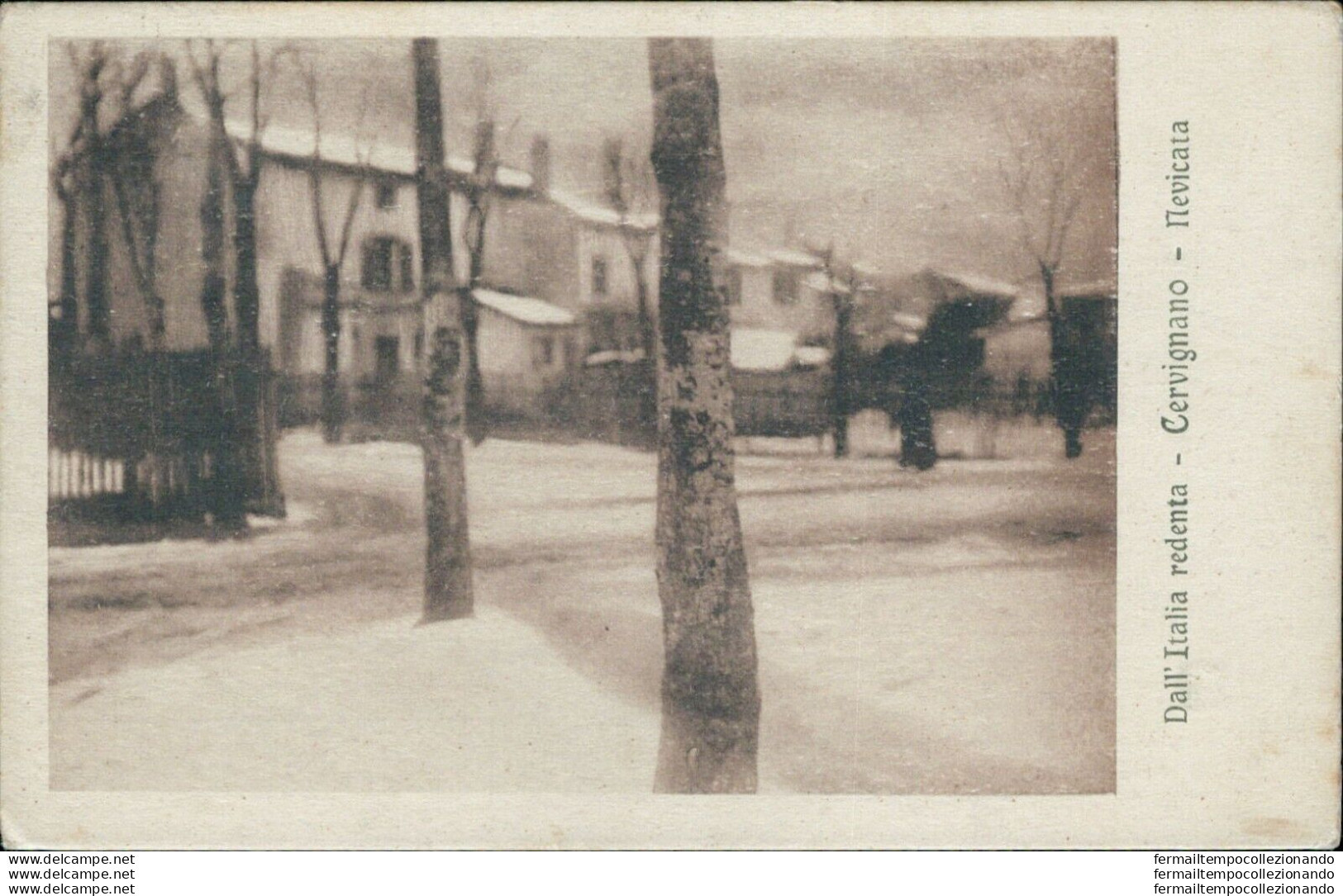 Bg415 Cartolina Cervignano Nevicata 1917 Provincia Di Udine - Udine