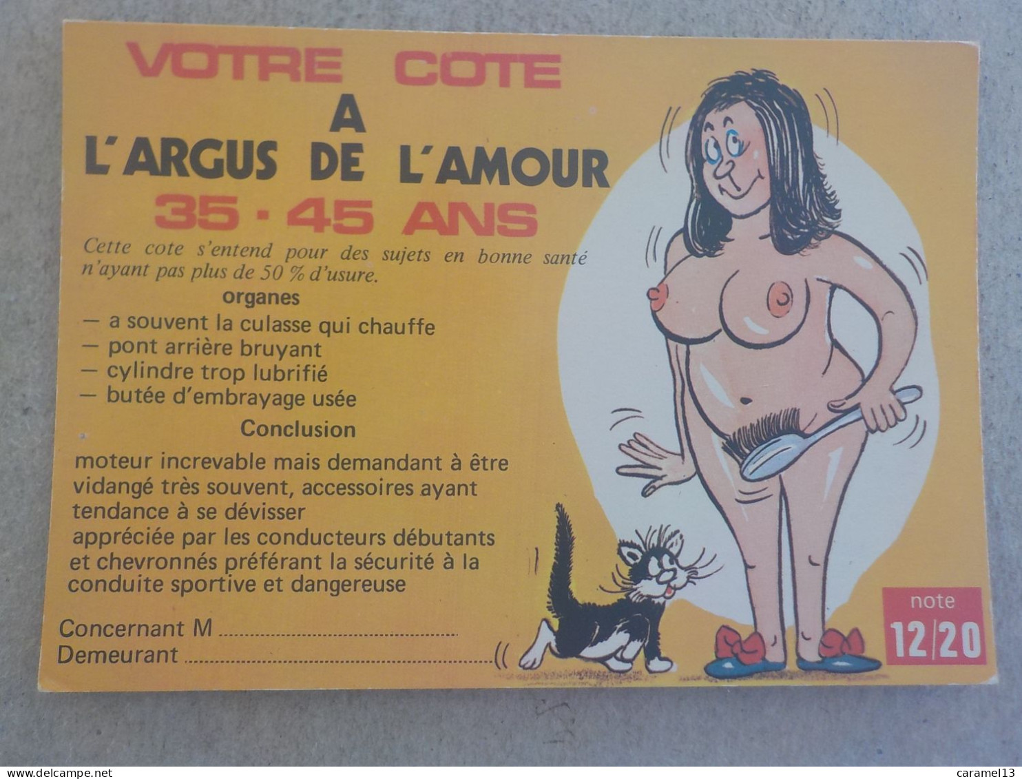 CPSM -  AU PLUS RAPIDE - CARTE HUMORISTIQUE COQUINE   - NON  VOYAGEE - Humor