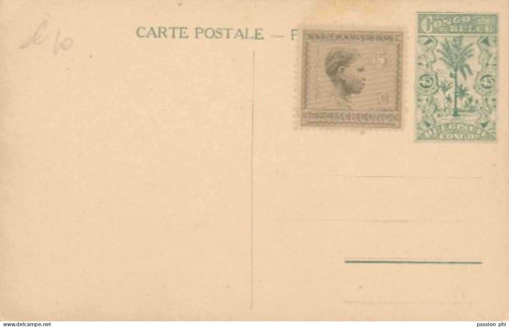 BELGIAN CONGO  PPS SBEP 66 VIEW 35 UNUSED - Interi Postali