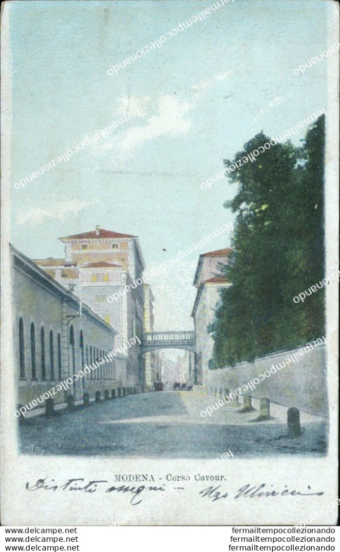 Az552 Cartolina Modena Citta' Corso Cavour 1904 - Modena