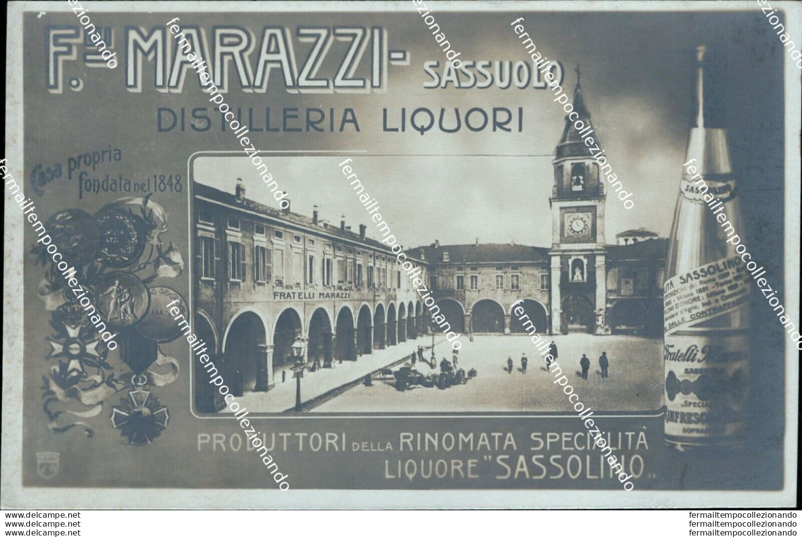 Ba240 Cartolina Sassuolo Distilleria Liquori F.marazzi Modena Emilia Romagna - Modena