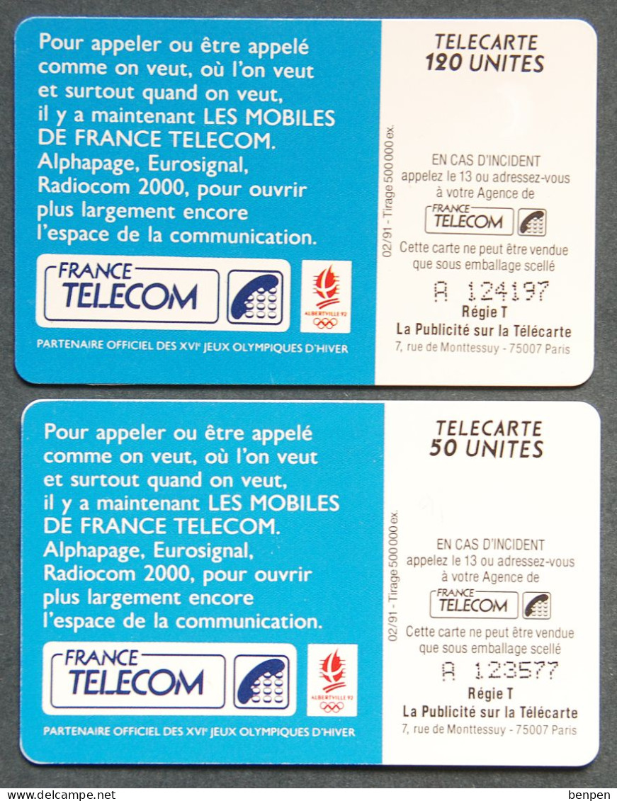 Télécartes Téléphones MOBILES Vous Bougez Et Le Monde Vous Suit 1991 Radiocom 120U 50U Agence France Télécom - Unclassified