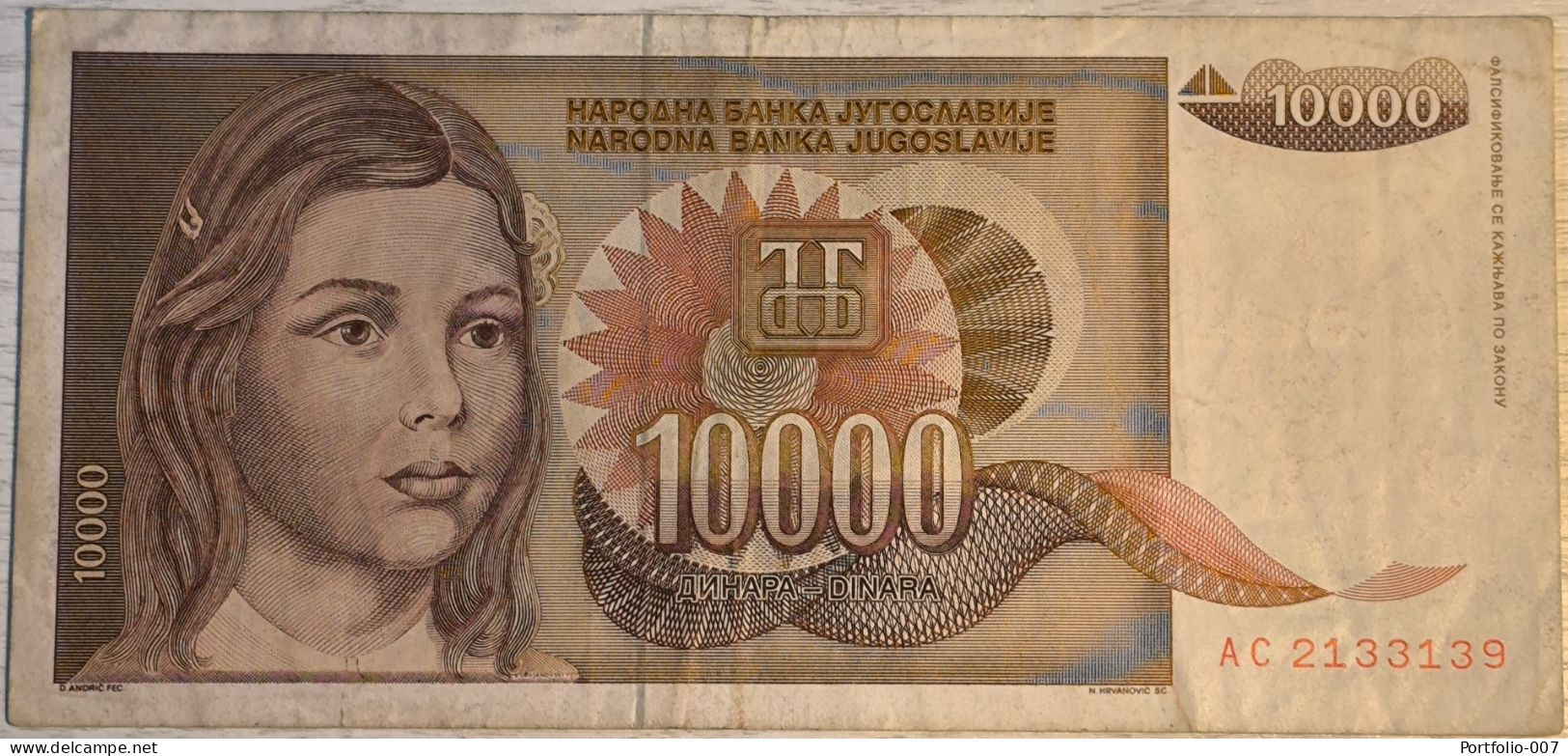 10 000 Dinara, 1992. Yugoslavia - Jugoslawien