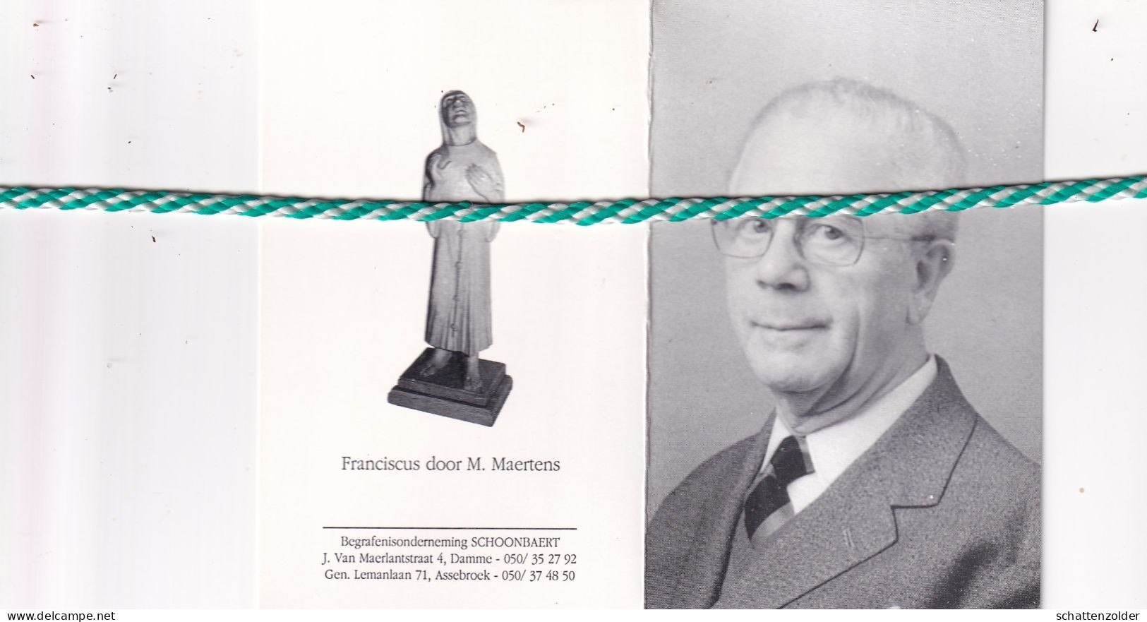 Maurits Maertens-Boûuaert, Loppem 1912, Brugge 1994. Beeldhouwer; Foto - Obituary Notices