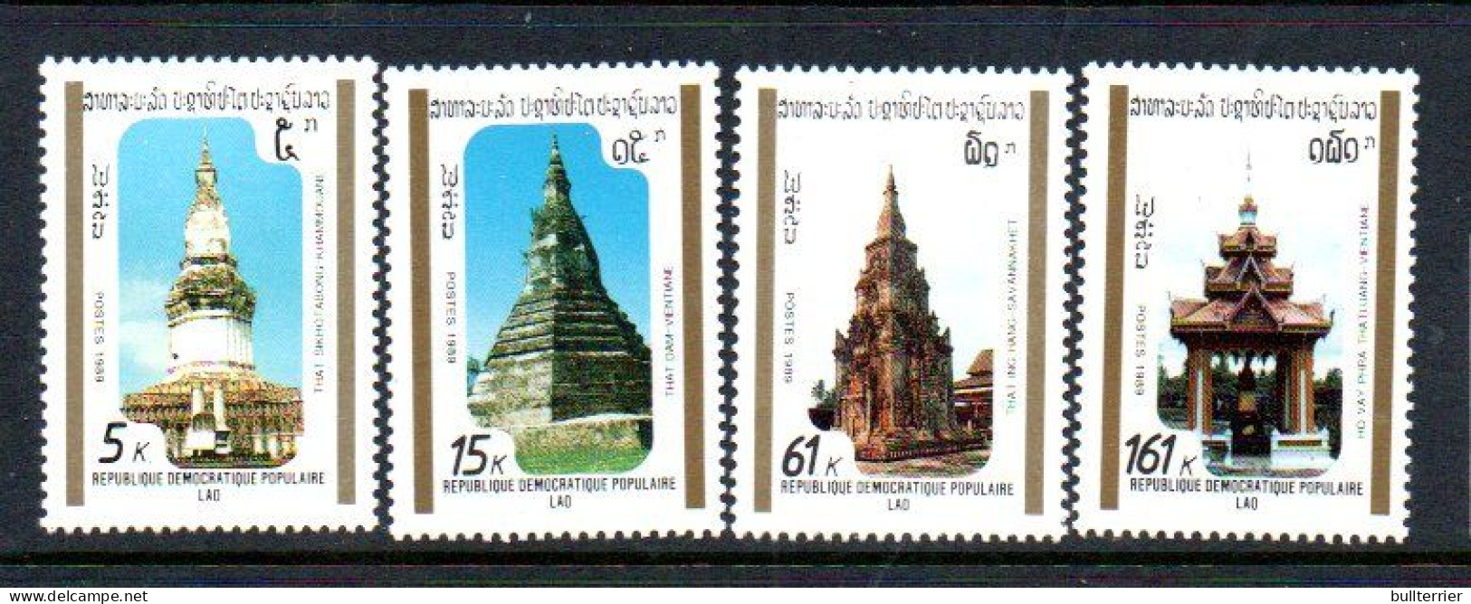 LAOS - 1989 - TEMPLES SET OF 4  MINT NEVER HINGED - Laos