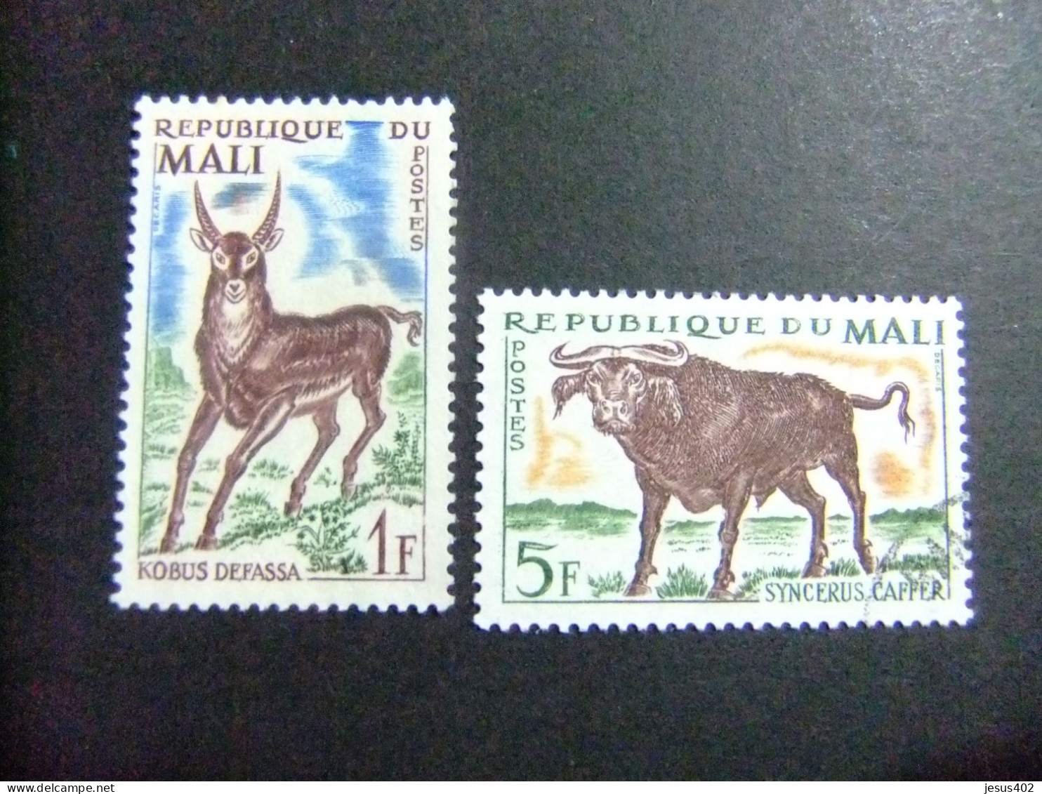 56 MALI REPUBLICA De MALI 1965 / FAUNA ( Syncerus Affer Y Kobus Defassa )/ YVERT 71-71 FU - Selvaggina