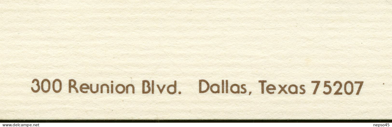 Bloc-Note Publicitaire.Hôtel Restaurant Hyatt Regency Dallas.U.S.A. Amérique. - Sonstige & Ohne Zuordnung