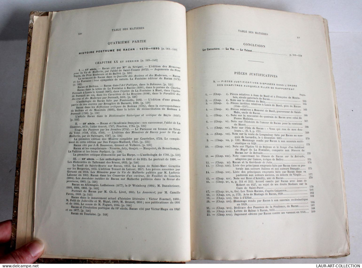 RARE! RACAN HISTOIRE ANECDOTIQUE, CRITIQUE DE SA VIE SES OEUVRES DE ARNOULD 1896 / ANCIEN LIVRE XIXe (1803.246)